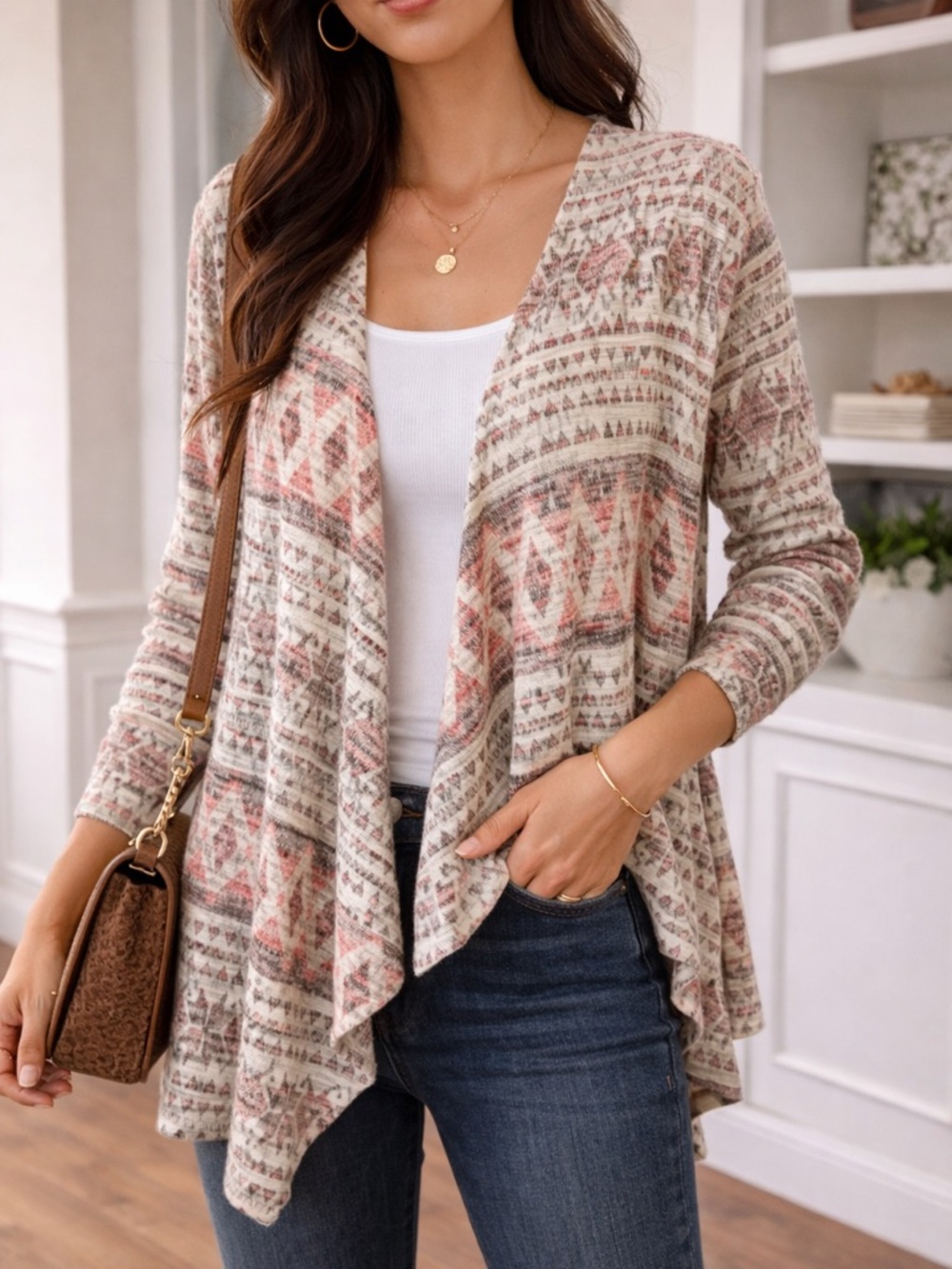 American Eagle Outfitters Multicolor Open Front Cardigan